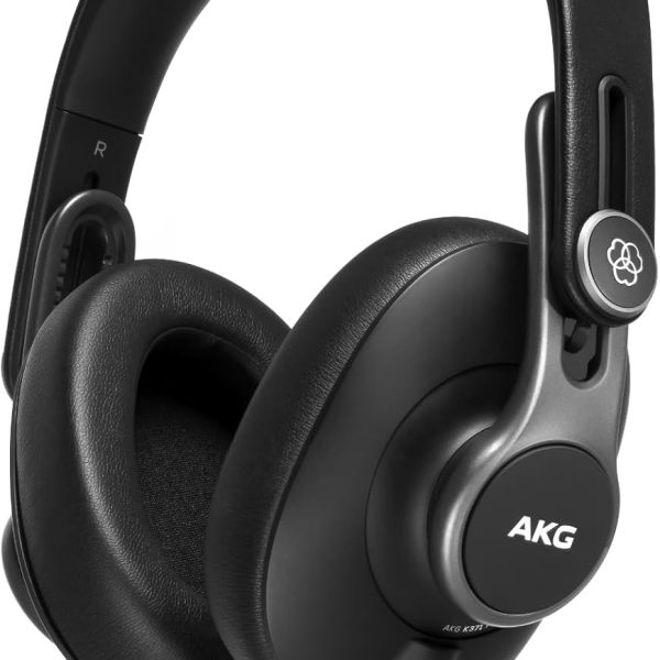 AKG Pro Audio K371 Wired Over-Ear, Closed-Back, Foldable Professional Recording Studio Headphones, Studio Monitor Mixing, Podcast, DJ Stereo Headsets, Black