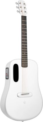 LAVA ME 4 Acoustic Electric Guitars Carbon Fiber Travel Smart Audio Guitar with 3.5 inch TouchScreen, HILAVA 2.0 System, Right-handed, FreeBoost 3.0, Airflow Bag (36INCH White)