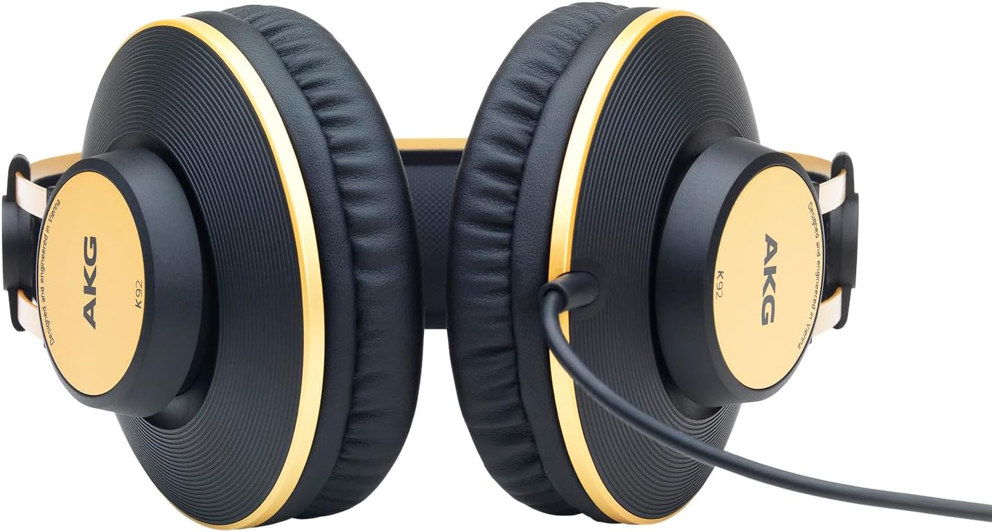 61Sc55T317L._AC_SL1500_ AKG Pro Audio K92 Over-Ear, Closed-Back, Critical Listening and Studio Headphones, Matte Black and Gold - Image 8