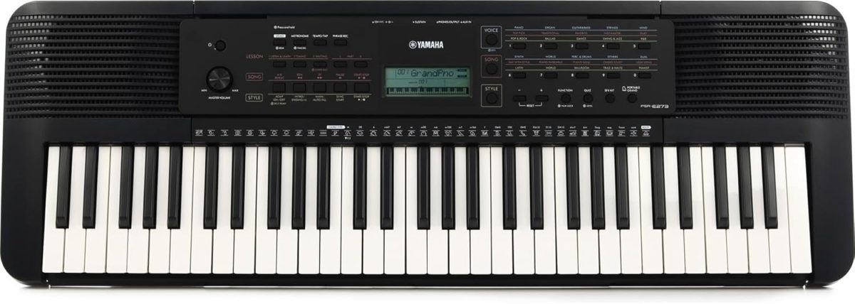 Yamaha, 61-Key PSR-E273 Portable Keyboard with PA130 Power Adapter, Black