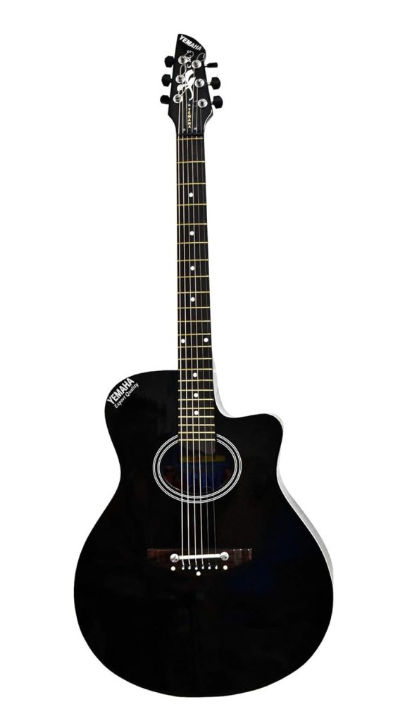 YEMAHA CM2 Export Quality Glossy Black Colour 6-String Cut A Way Right Hand Bass Wood Semi Acoustic Guitar With Bag And Free 1 Set String,2 Plecturm