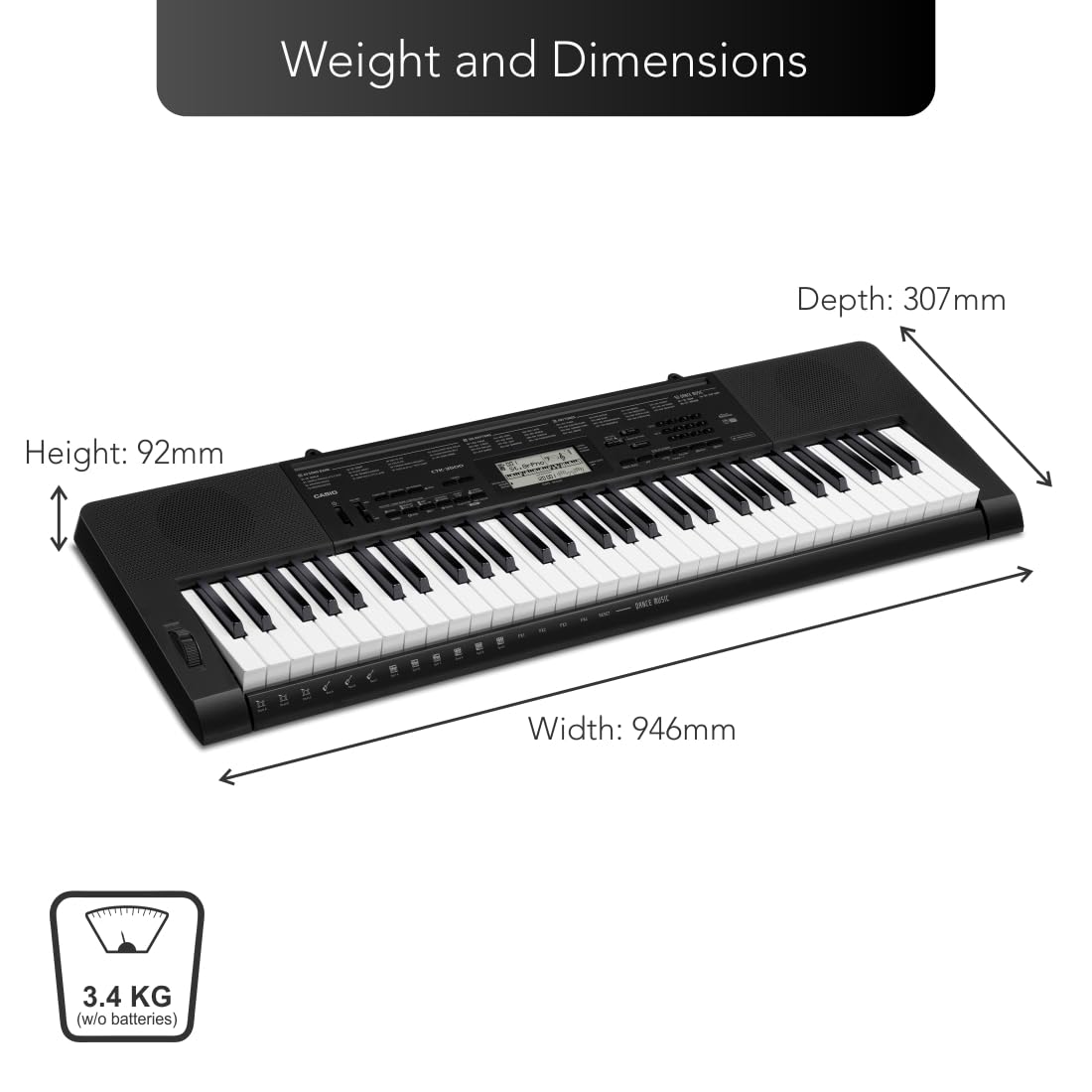 61YWN+wyQ3L._SL1100_ Casio CTK-3500 61-Key Portable Keyboard, Black - Image 3