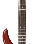 Yamaha TRBX174EW RTB 4-String Electric Bass Guitar with Exotic Wood Top,Root Beer