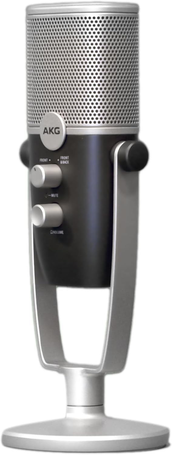 61gpk2cLBzL._AC_SL1500_ AKG Pro Audio Ara Professional USB-C Condenser Microphone, Dual Pattern Audio Capture Modes for Podcasting, Video Blogging, Gaming and Streaming, Blue & Silver - Image 3
