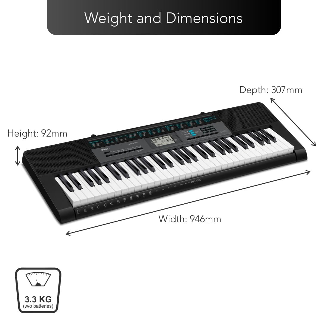 61j1LvnethL._SL1100_ Casio CTK-2550 61-Key Portable Keyboard, Black, Casio CTK2500 keyboard - Image 3