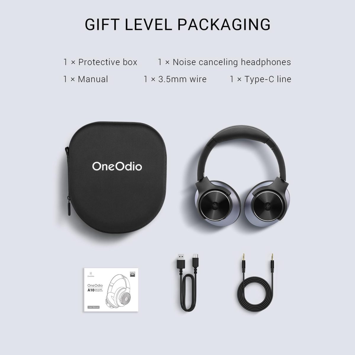 OneOdio Focus A10｜Hybrid Active Noise Cancelling｜Hi-Res Audio & Deep Bass - Image 2