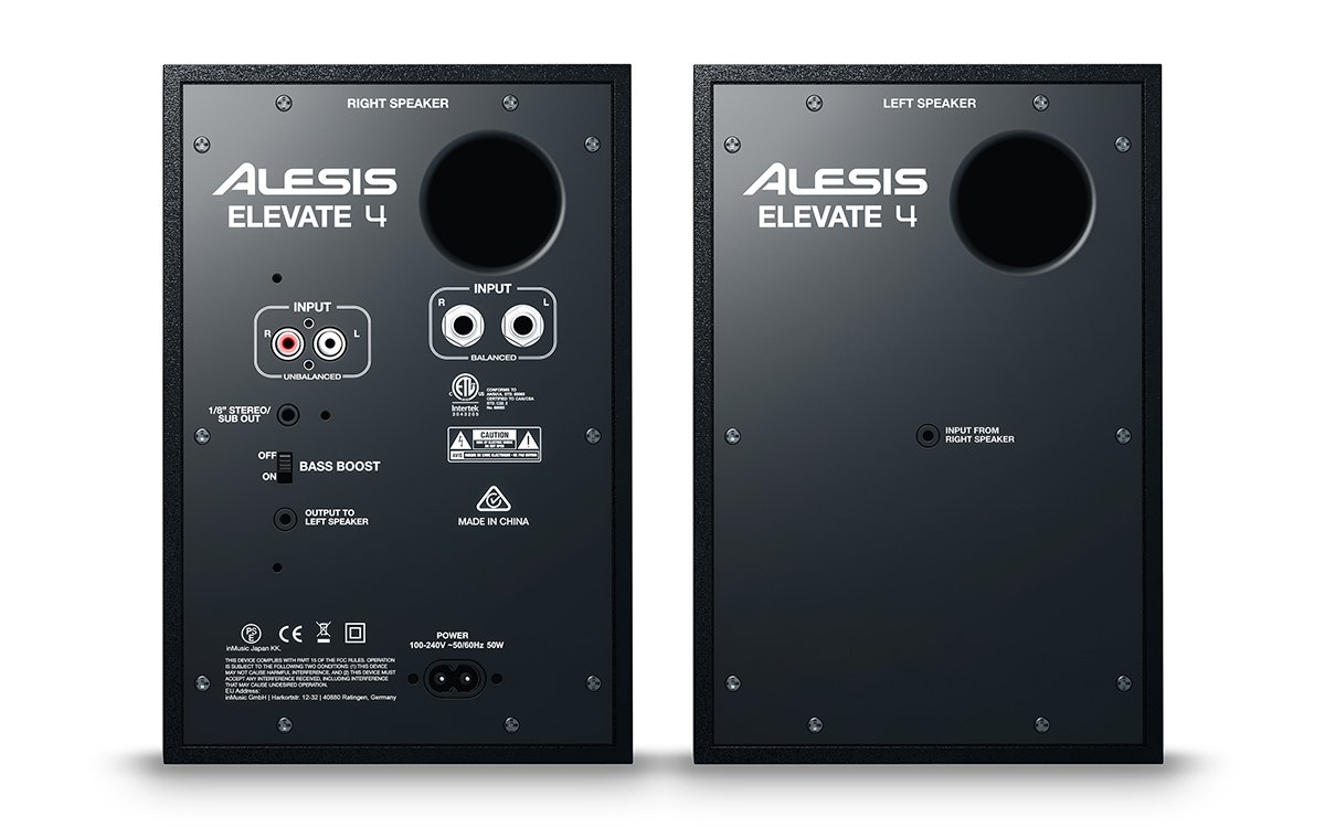 Alesis Elevate 4 |Pair of 50 W Powered Desktop Studio or Gaming Wired Speakers (Black) Alesis Elevate 4 |Pair of 50 W Powered Desktop Studio or Gaming Wired Speakers (Black)
