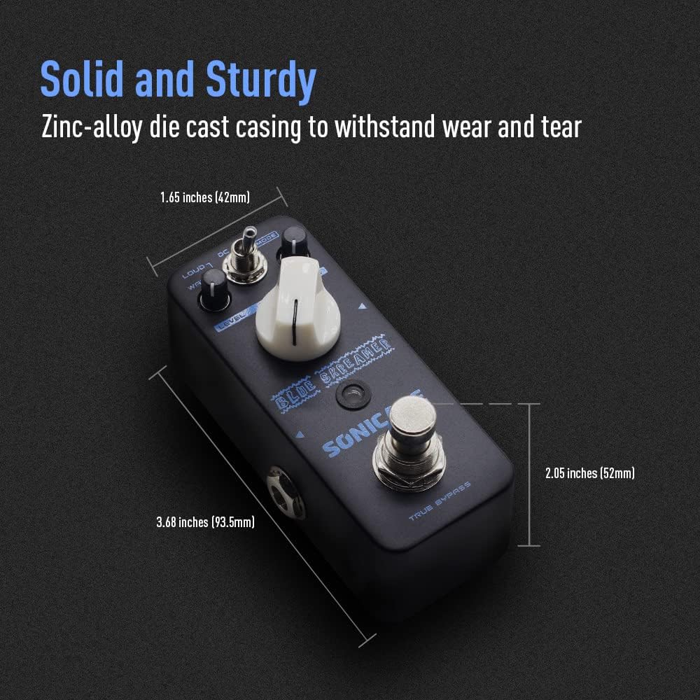 61uVR4RNm-L._AC_SL1000_ SONICAKE Overdrive Pedal Overdrive Guitar Pedal Guitar Effects Pedal Vintage Dumble Blues Analog Blue Skreamer True Bypass - Image 4