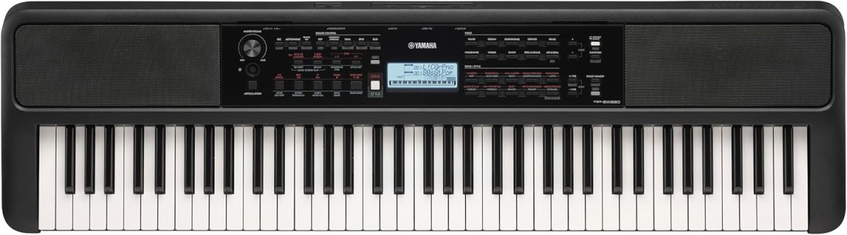 Yamaha PSR-EW320 76 Touch Sensitive Key Portable Keyboard for Beginners with Music Rest, Power Adapter