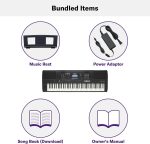 Yamaha, 76-Key Touch-Sensitive Advanced Portable Keyboard, with Pro-Quality Sound, Music Rest, and Power Adapter, (PSREW425) - Image 3