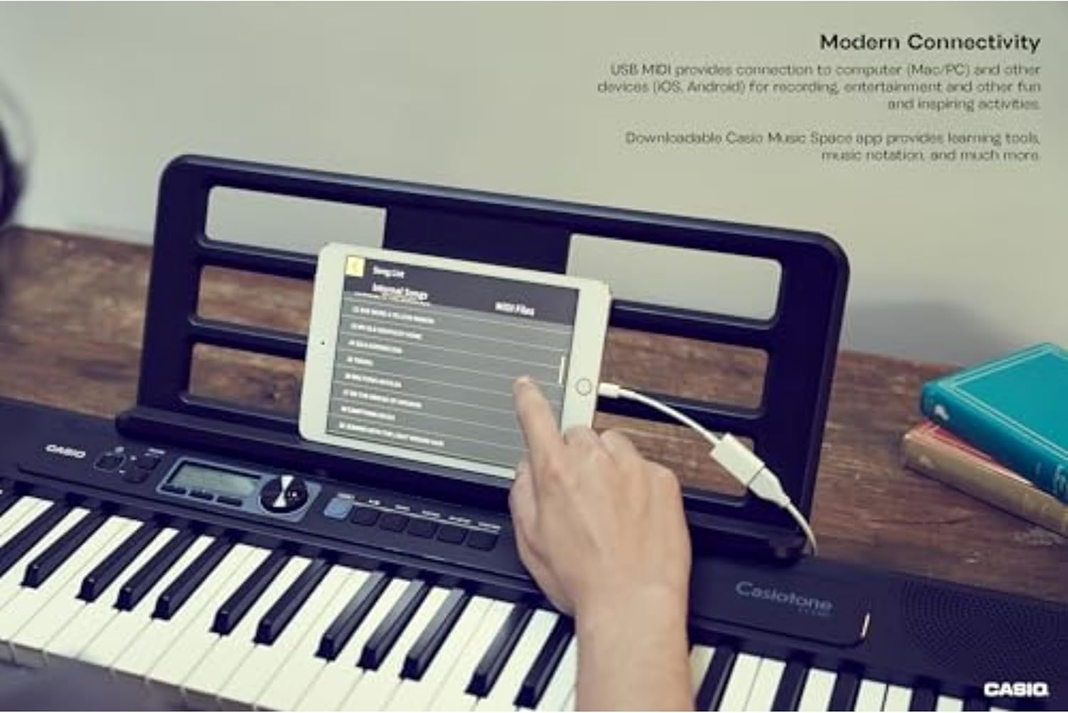 71AM+XhuR6L._AC_SL1500_ Casio Casiotone CT-S300 – Portable Keyboard | Touch-Sensitive | 400 Tones, 77 Rhythms & Pitch Bend | Ideal for Music Creation Anytime, Anywhere - Image 2
