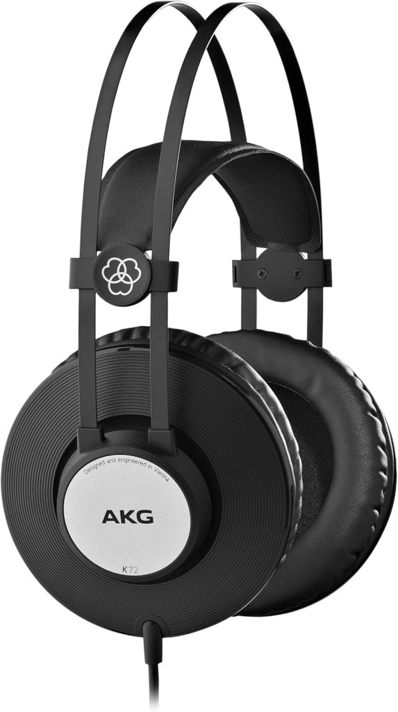 AKG Pro Audio K72 Over-Ear, Closed-Back, High-Sensitivity, High Output 40mm drivers, Studio Professional Headphone. Also Great for Portable Devices. Black.