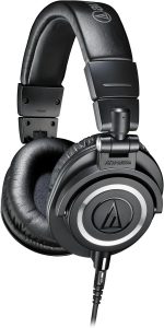 Audio-Technica ATH-M50x Professional Studio Monitor Headphones, Black
