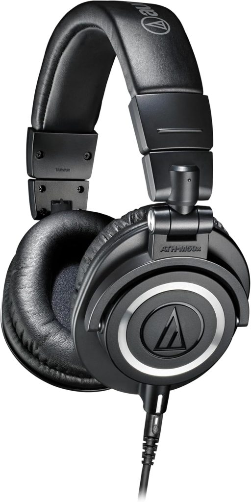 Audio-Technica ATH-M50x Professional Studio Monitor Headphones, Black