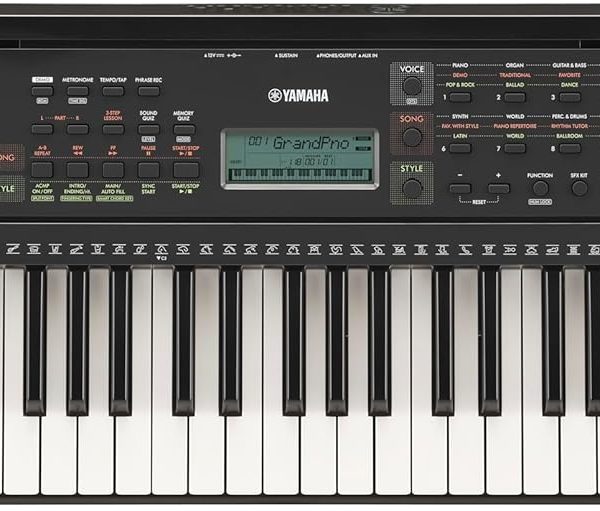 Yamaha 61-Key Portable Keyboard for Beginners with Learning Tools, Music Rest and Power Adapter PSRE283