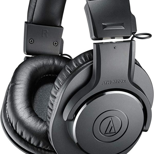 Audio-Technica ATH-M20x Professional Studio Monitor Headphones, Black (AUD ATHM20X)