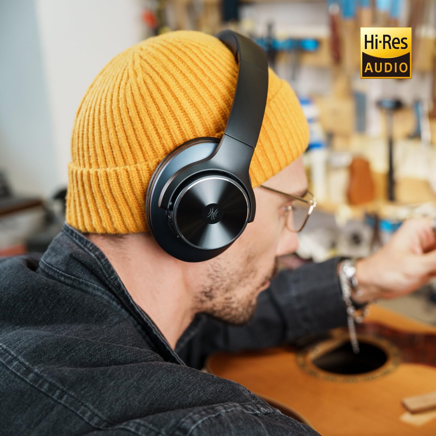 71M73l0O1UL._AC_SL1500_ OneOdio Focus A10|Hybrid Active Noise Cancelling|Hi-Res Audio & Deep Bass - Image 3