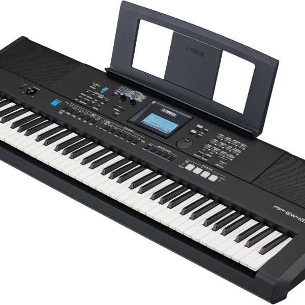 Yamaha, 76-Key Touch-Sensitive Advanced Portable Keyboard, with Pro-Quality Sound, Music Rest, and Power Adapter, (PSREW425)