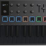 Arturia MiniLab 3, 25 Slim-Key USB-C Midi Controller with 5-Year Warranty, 8 Backlit LED Pads, 8 Knobs, 4 Faders, Midi Out, Built-in Arpeggiator, Chord mode and Software Bundle - Deep Black