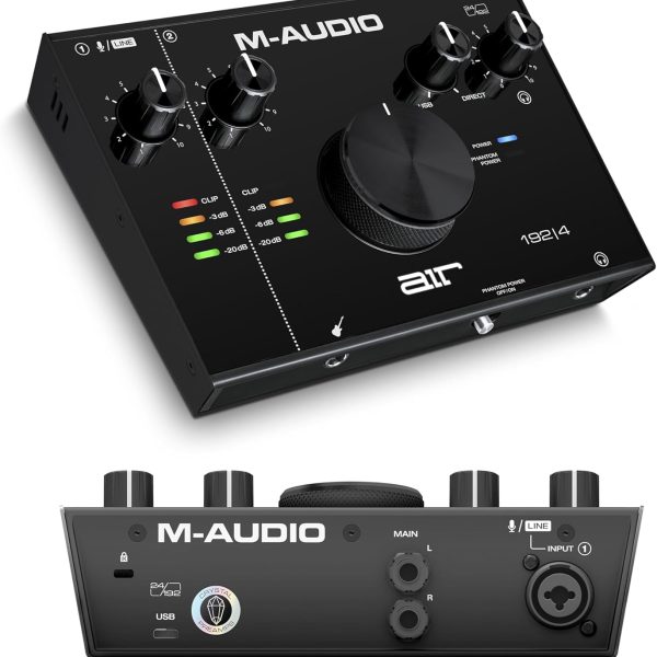 M-AUDIO, 2 AIR 192x4 Audio Interface with USB C for Recording, Podcasting, Streaming with Studio Quality Sound, 1 XLR in and Music Production Software, (AIR192X4)