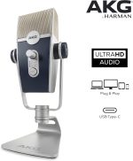 AKG Pro Audio Lyra Ultra-HD USB C Microphone for Recording, Streaming, Gaming, Podcasting, ASMR on PC and Mac, Condenser Mic for Laptop or Computer, Adjustable Stand, Plug and Play – Blue and Silver - Image 3