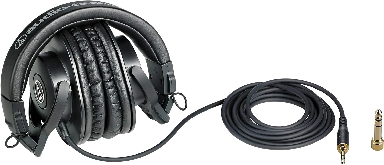 81n+1G87LhL._AC_SL1500_ Audio-Technica ATH-M30x Professional Studio Monitor Headphones, Black - Image 3