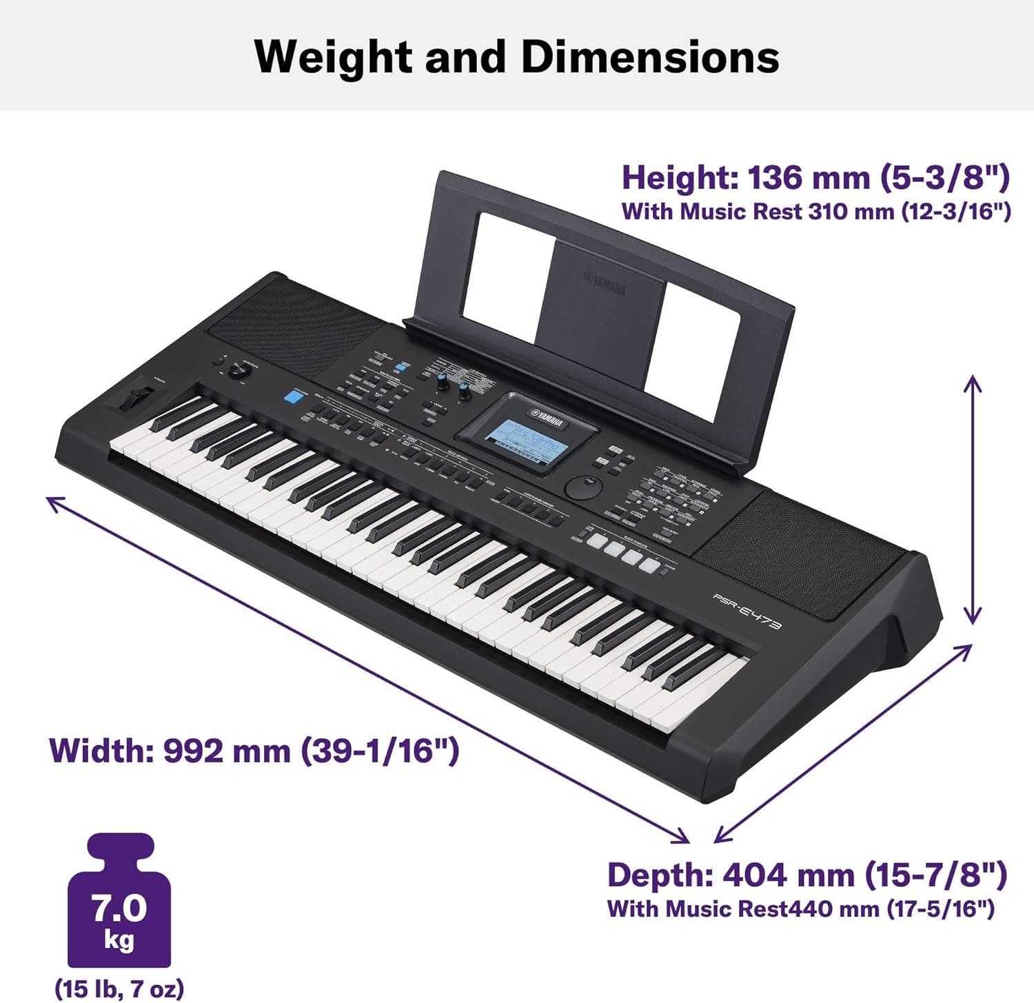 81vNSuINqZL._AC_SL1500_ YAMAHA, 61-Key Touch-Sensitive Advanced Portable Keyboard with Music Rest and Power Adapter, (PSRE473) - Image 6