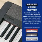 Casio Casiotone CT-S1 – 61-Key Touch-Sensitive Retro Keyboard | Sleek, Portable Design for Beginners to Pros | Stereo Grand Piano + 60 AiX Tones | USB-MIDI Connectivity | Black - Image 6