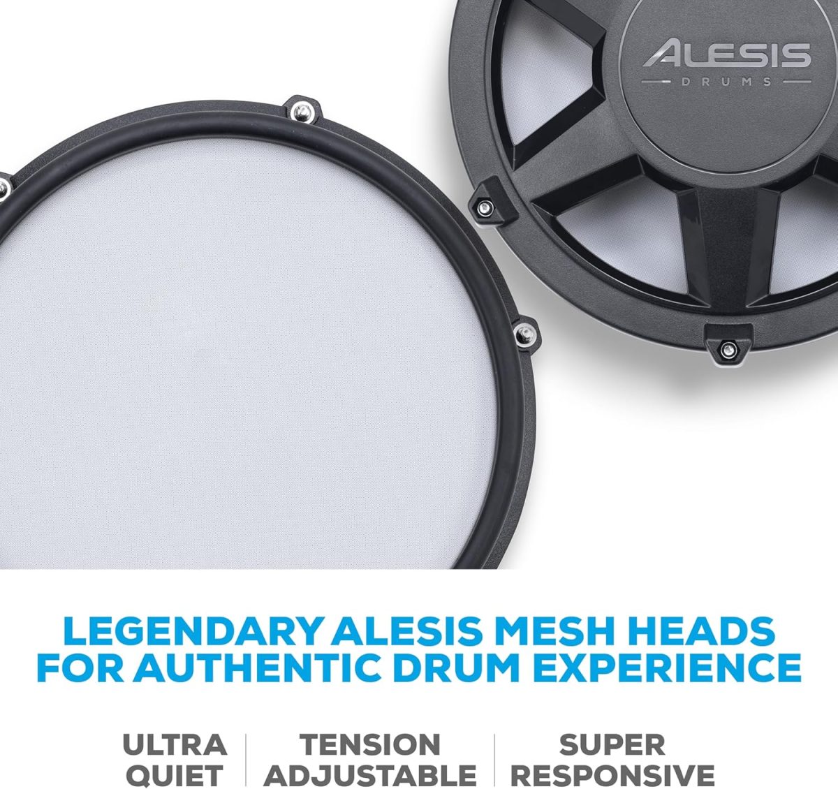 Alesis Nitro Max Kit Electric Drum Set with Quiet Mesh Pads, 10" Dual Zone Snare, Bluetooth, 440+ Authentic Sounds, Drumeo, USB MIDI, Kick Pedal - Image 11