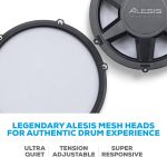 Alesis Nitro Max Kit Electric Drum Set with Quiet Mesh Pads, 10" Dual Zone Snare, Bluetooth, 440+ Authentic Sounds, Drumeo, USB MIDI, Kick Pedal - Image 11