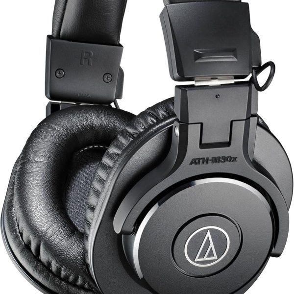 Audio-Technica ATH-M30x Professional Studio Monitor Headphones, Black