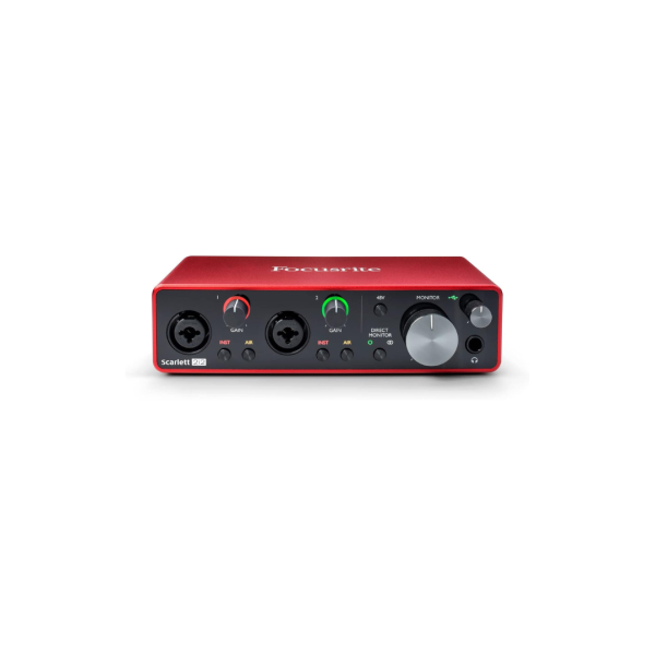 Focusrite Scarlett 2i2 3rd Gen USB Audio Interface for Recording, Songwriting, Streaming and Podcasting — High-Fidelity, Studio Quality Recording, and All the Software You Need to Record