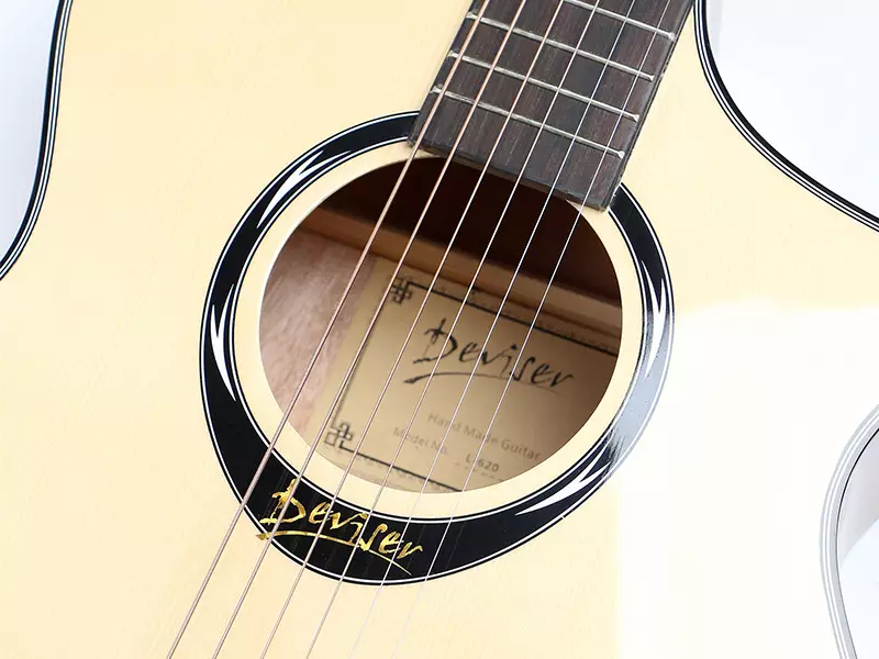 L-625-细节图2 Deviser L‑620 – EQ KLT 17A 40" Spruce + Sapele Cutaway Acoustic Guitar (High-Gloss Finish) (Copy) - Image 3
