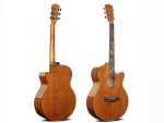 40inch Deviser Full Mahogany High Glossy Acoustic Guitar with Fingerboard Inlay