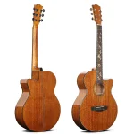 40inch Deviser Full Mahogany High Glossy Acoustic Guitar with Fingerboard Inlay