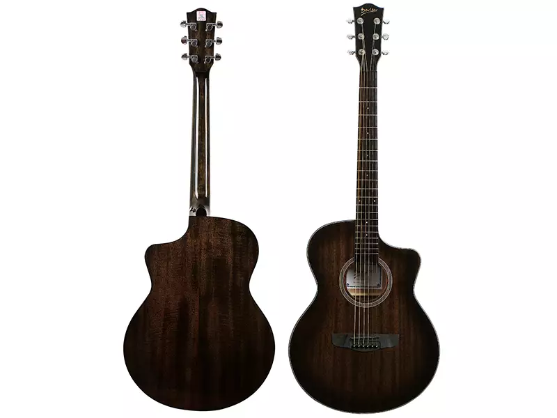 LK-12-BK-主图2 Deviser  LK-12-BK 40inch JF Cutaway Full Mahogany Transparent Black Finish Acoustic Guitar - Image 4