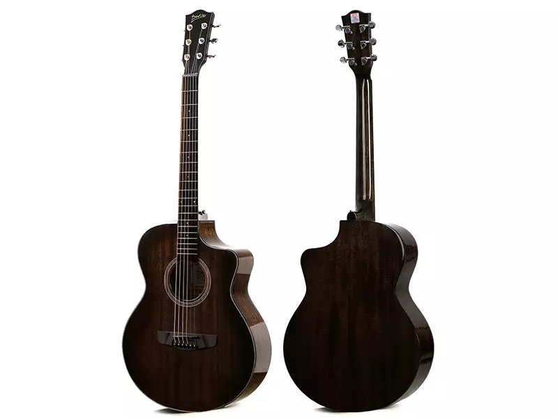 LK-12-BK-主图3 Deviser  LK-12-BK 40inch JF Cutaway Full Mahogany Transparent Black Finish Acoustic Guitar - Image 3