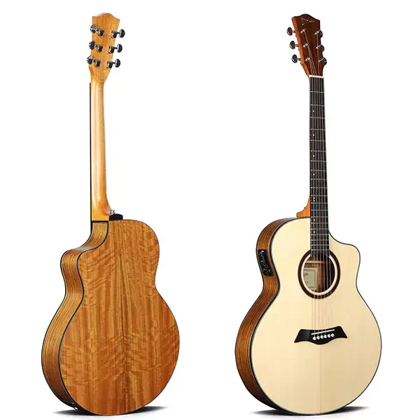 40inch Deviser Spruce + Walnut JF Cutaway Matt Acoustic Guitar with EQ-KLT-17A