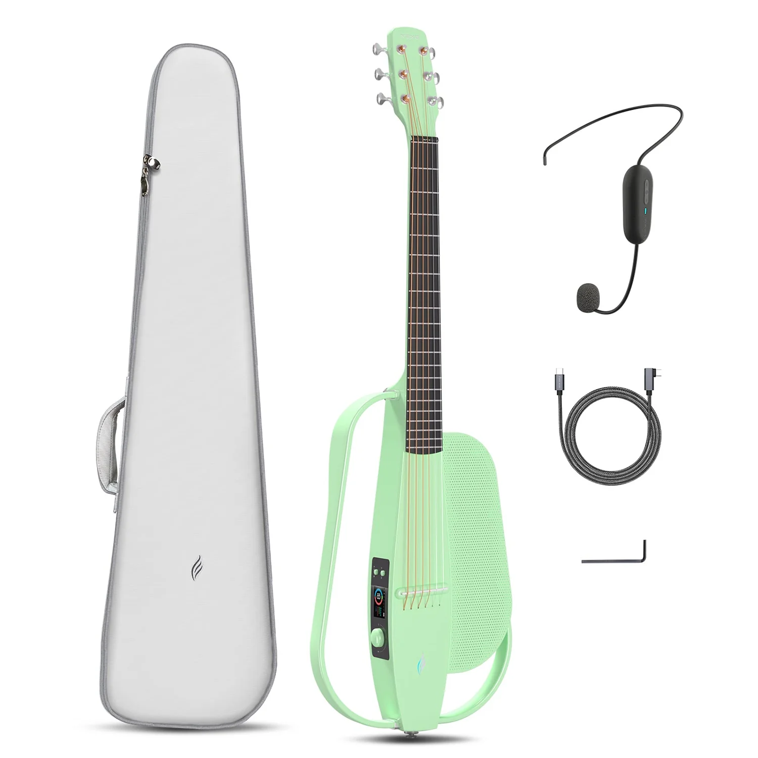 NEXG_SE_Mainpic_Green_1500_1500 Enya NEXG® SE Green 38 Inch Full Sized Smart Audio Guitar - Image 1