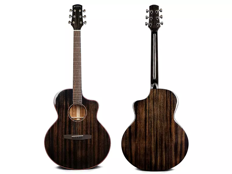 W-505S-40-主图2 Deviser W-505S-40 – 40" Solid Mahogany Acoustic Guitar (Oriental Cherry, High-Gloss Finish) - Image 4