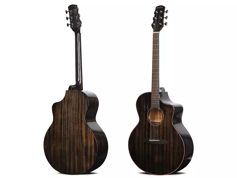 W-505S-40-主图3 Deviser W-505S-40 – 40" Solid Mahogany Acoustic Guitar (Oriental Cherry, High-Gloss Finish) - Image 3
