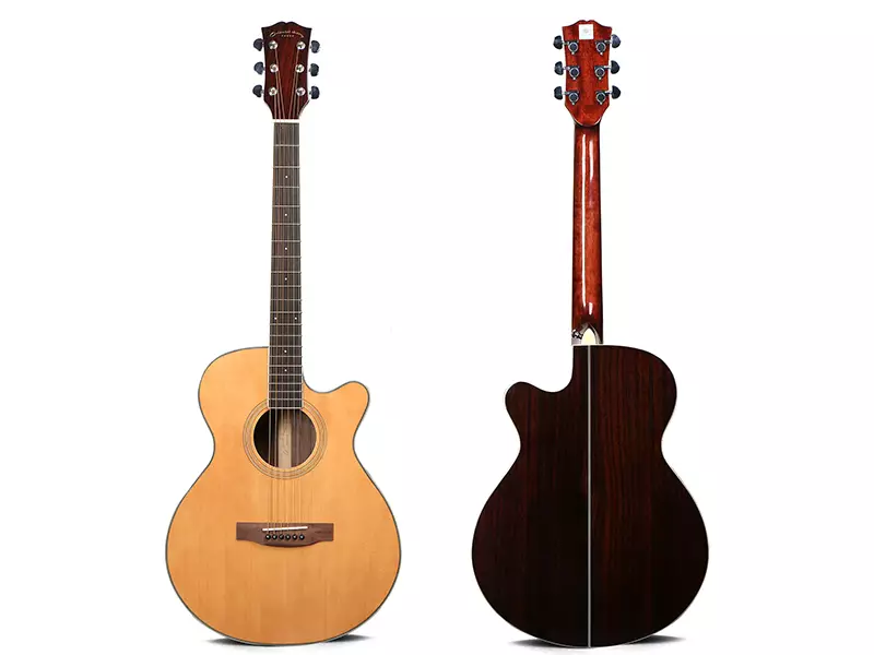 W-710YS-40-主图2 Deviser W-710YS-40 – 40" Solid Spruce / Rosewood Acoustic Guitar - Image 4