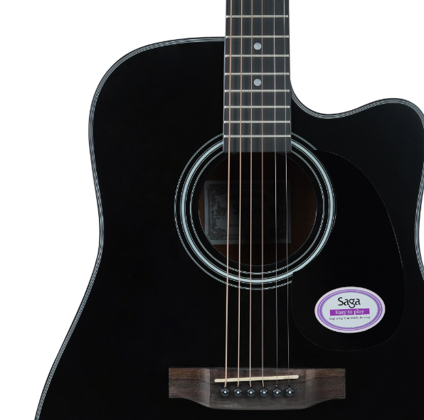 download (91) Saga SF-600C-BK Dreadnought Cutaway Acoustic Guitar - Image 2