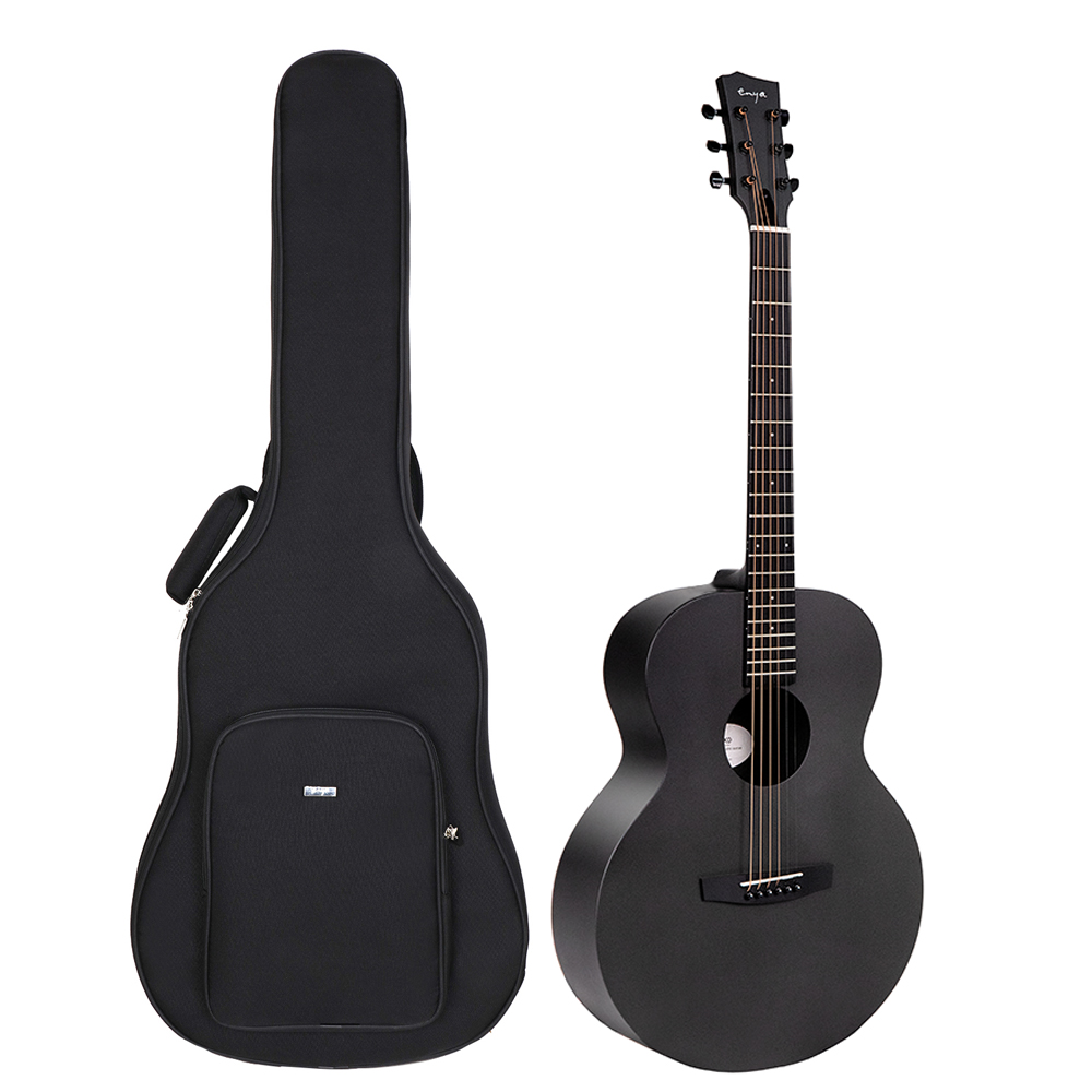 Enya EA-X0 Black S0.EQ TransAcoustic Grand Auditorium Acoustic Guitar