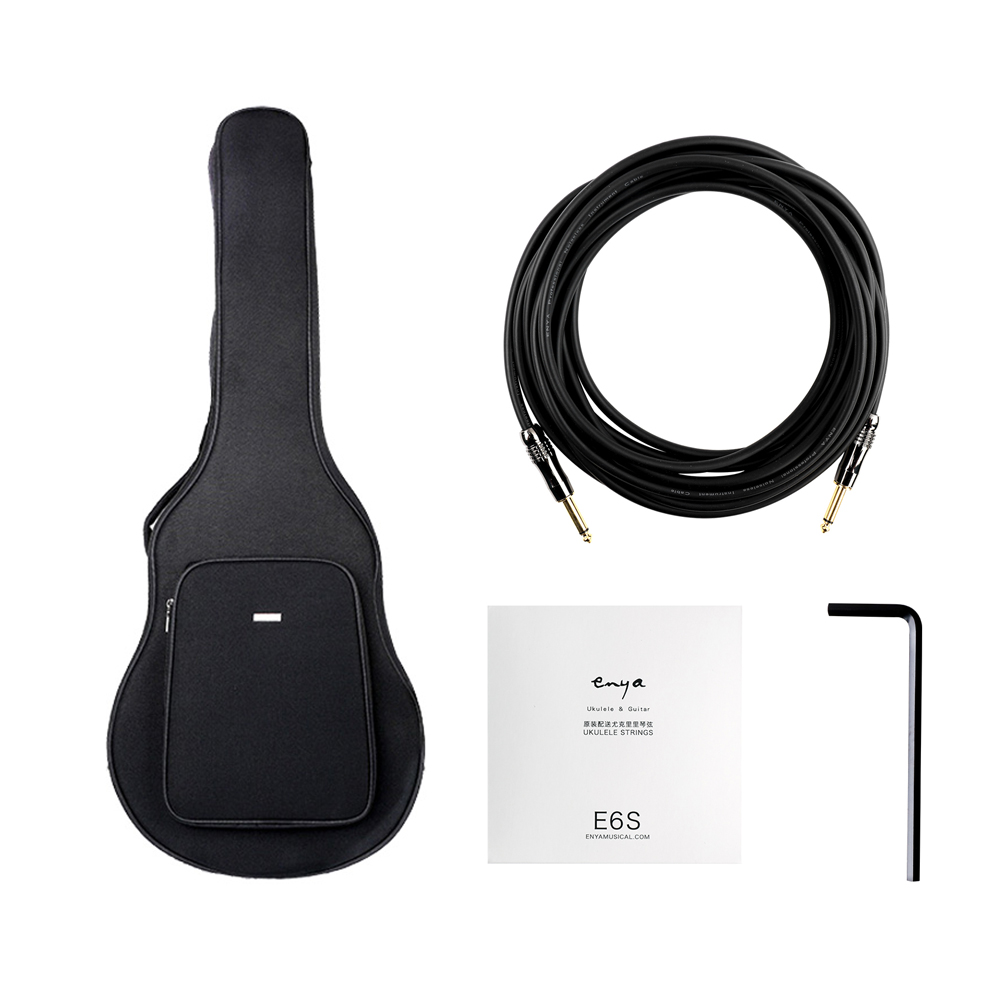 gshasha Enya EA-X0 Black S0.EQ TransAcoustic Grand Auditorium Acoustic Guitar - Image 2