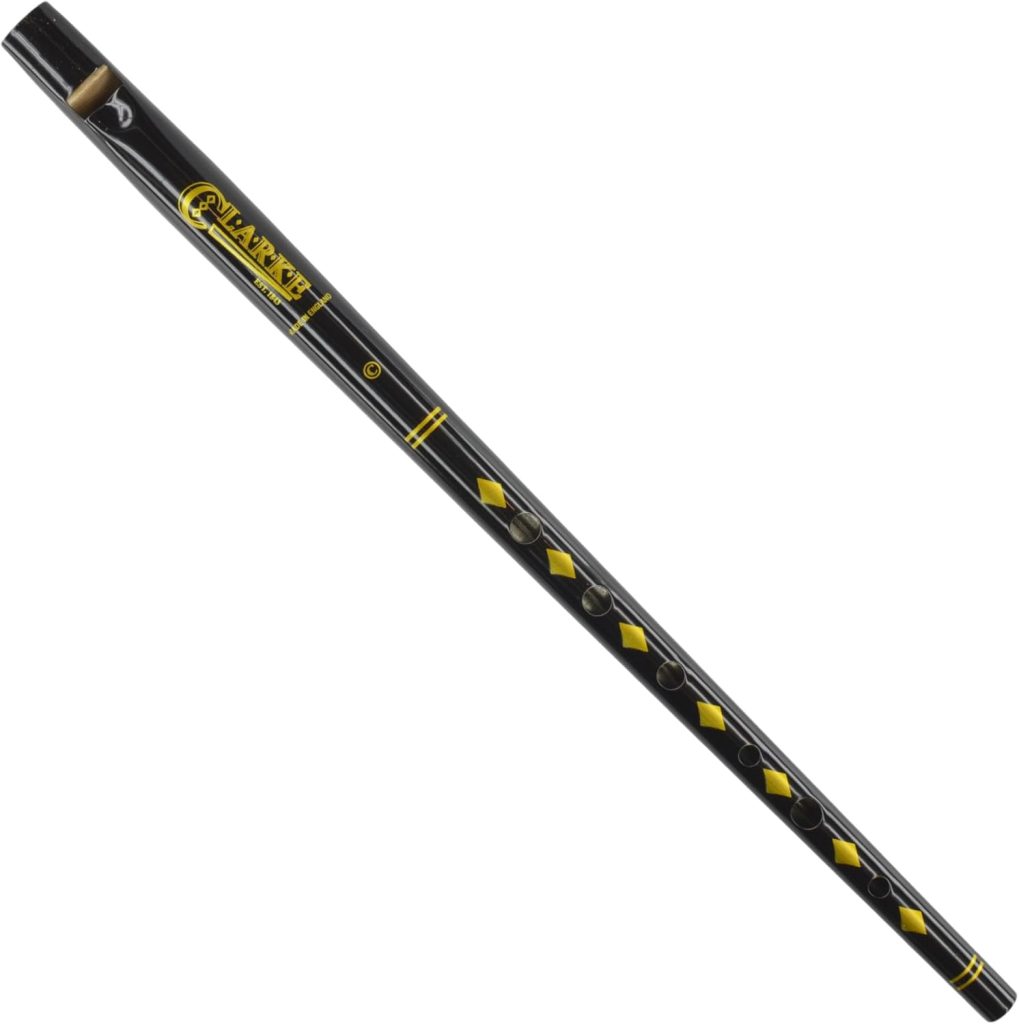 Clarke Original C Tinwhistle - Black with Gold Diamond Decor - a traditional Irish Celtic Penny Whistle