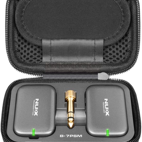 NUX B-7PSM 5.8 GHz Wireless in-Ear Monitor System, Stereo IEM,Charging Case Included, Stereo Audio transmitting, Designed for Live Shows and Band Rehearsals,not Suitable for Personal Silent Practice
