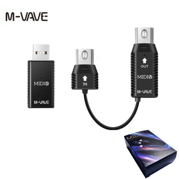 M‑VAVE MS1 Mini Wireless MIDI Transmission System | Wireless MIDI Adapter for Instruments & Devices