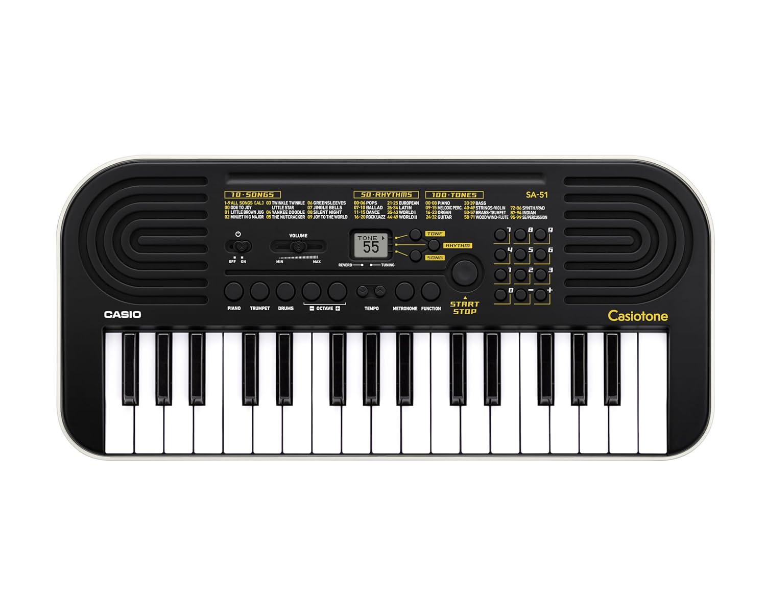 Casiotone Mini Keyboard SA-51 with Piano tones, Black Casiotone Mini Keyboard SA-51 with Piano tones, Black
