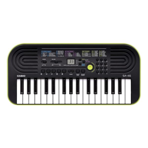 Casio SA-46 32 Mini Keys Musical Keyboard with Piano tones, Black/Green